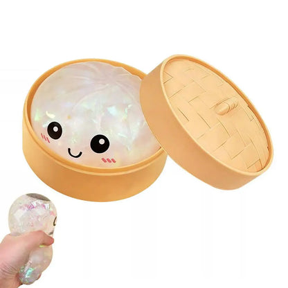 Giant Size Steamed Bun Squeeze Toy Glitter Simulated Food Dumpling Squishy for Office Desk Decor Fun Birthday Party Favors