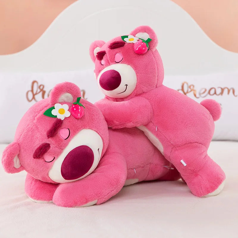 New Story Lotso Cute Bear Strawberry Sofa Plush Pillow Stuffed Toys Children Girls Friends Festivals Birthday Gift