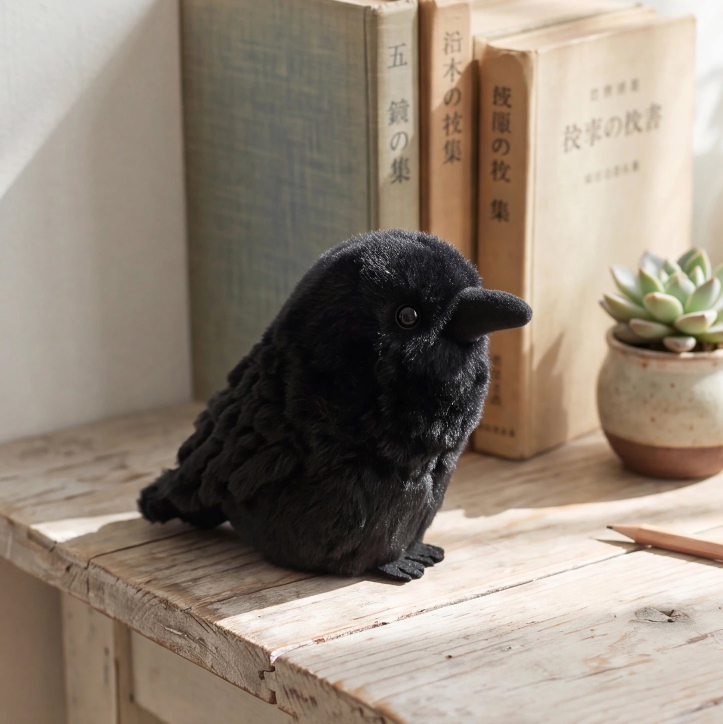 10cm 20cm Kawaii Black Crow Plush Toy Realistic Crow Stuffed Animal Creative Bird Soft Doll for Child and Adults Gothic Room Dec