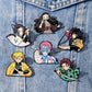4/8Pcs Anime Demon Slayer Enamel Brooch Pins Kimetsu No Yaiba Character Tanjirou Nezuko Rengoku Metal Lapel Badge Cosplay Gift