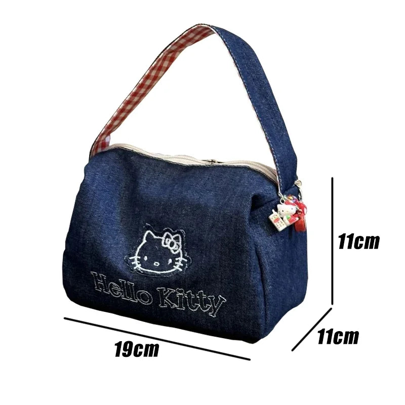 High-value cartoon cat portable makeup wash bag travel storage bag large-capacity stereo handbag female