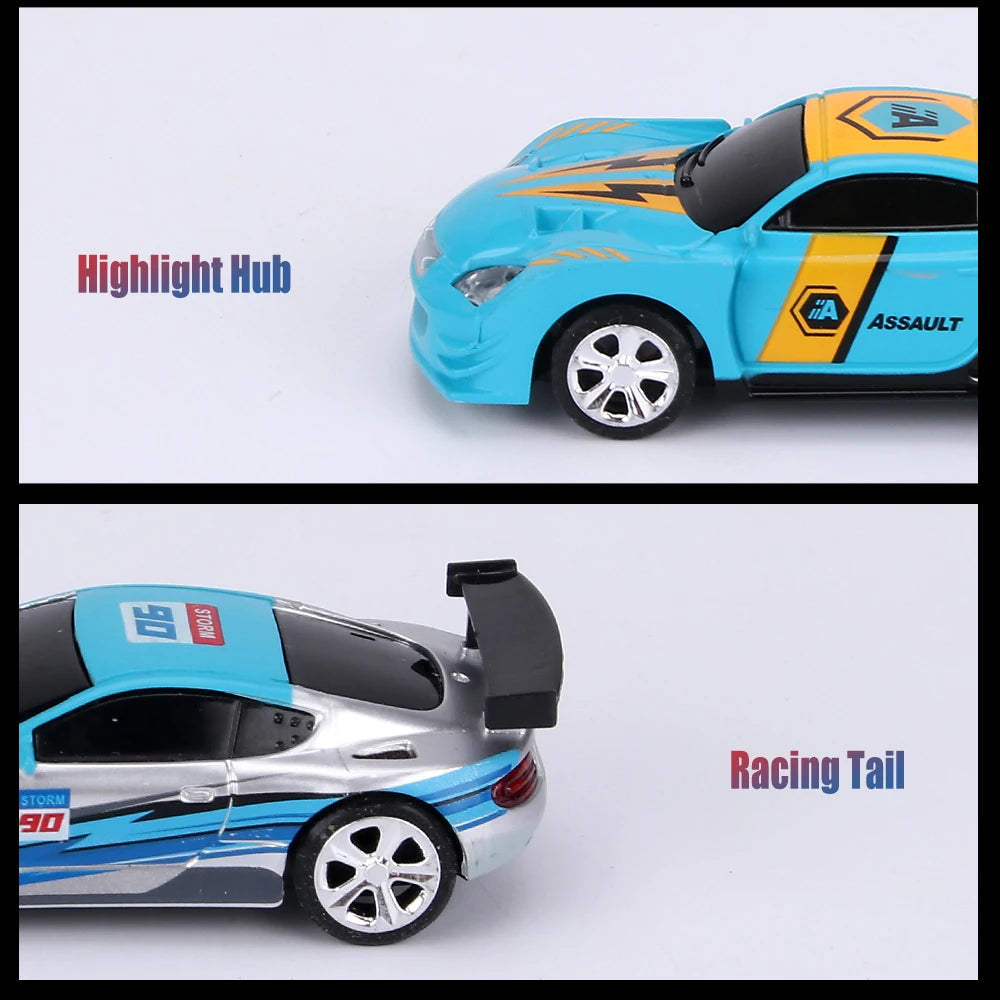 1:58 Remote Control MINI RC Car Battery Operated Racing Car PVC Cans Pack Machine Drift-Buggy Bluetooth radio Controlled Toy Kid