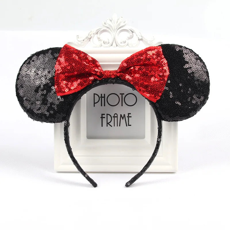 Mouse Ears Headhand for Girls Adults Cute Cartoon Party Cosplay Hair Accessories Sequin Bows Hairband Toys