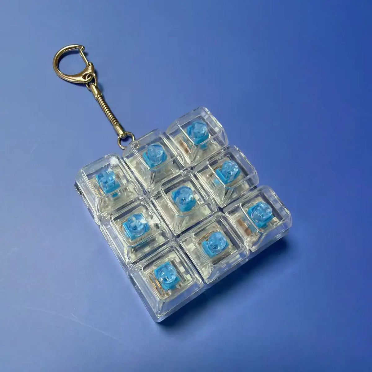 Keyboard Fidget Toys LED Crystal Keycap Keychain Stress Relief Fingertip Gadget Decompression Toys Clicker Fidget Toy