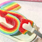 Squishy Rainbow Strip Stress Ball Squeeze Toys Soft Rainbow Sour Candy Stretchable Fidget Toy Stress Relief  Decompression Toy
