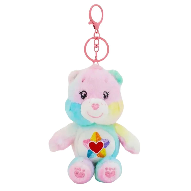 Care Bears Plush Toy Kawaii Squeak Sound Keychain 15cm Pendant Cute Cartoon Keychain Bag Luggage Decor Holiday Birthday Gift