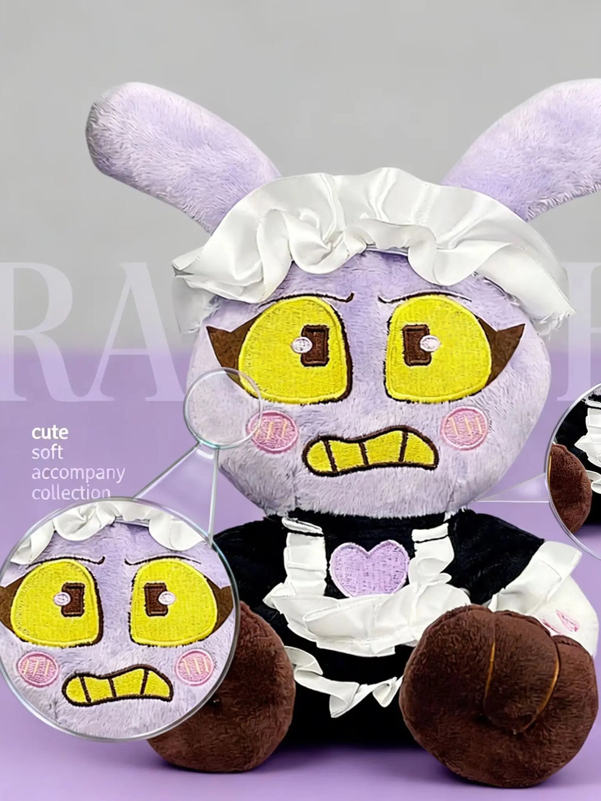 2026 New Cute Purple Maid Bunny Plush Toy Soft Stuffed Cartoon Rabbit Kawaii Plushie Kids Birthday Gift Room Decor Party Favor