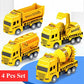 4 Pcs Small Construction Vehicles, Pull Back & Go Friction Powered STEM Toys for Toddlers, Travel Car Toys Age 3-5 Birthday Gift