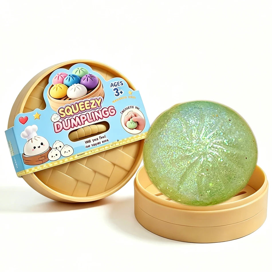 Colorful Dumpling Squishes Stress Balls Cha Siu Bao Slow Rebound Decompression Toys Feel Good Squishy Stress Relief Gifts 10cm