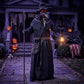 74.8" Halloween Decoration Outdoor Animatronic Ghost Doctor Sound Activated Life-Size Standing Ghost with Rotating Head, LED Eyes Lantern, Scary Haunted House Props for Garden Yard Lawn