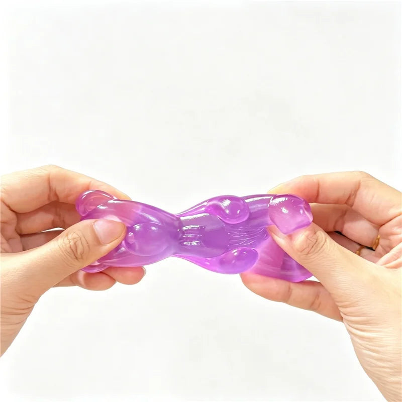 Schylling Transparent Jelly Needoh Gummy Bear Fidget Sensory Toy TPR Non-toxic Relieve Tension Soothe Mood Autism Calming Toy