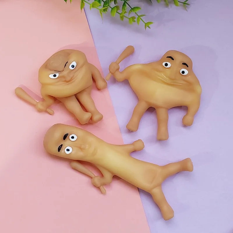 Novelty Tungtungtung Sahar Squeeze Toys Collectible Viral Brainrot Fidget Toy Wooden Stick Man Model Anti Stress Reliever Toys