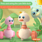 Pressing and rebounding toy, rocking duck baby puzzle toy, learning crawling sensory toy (Green Duck)