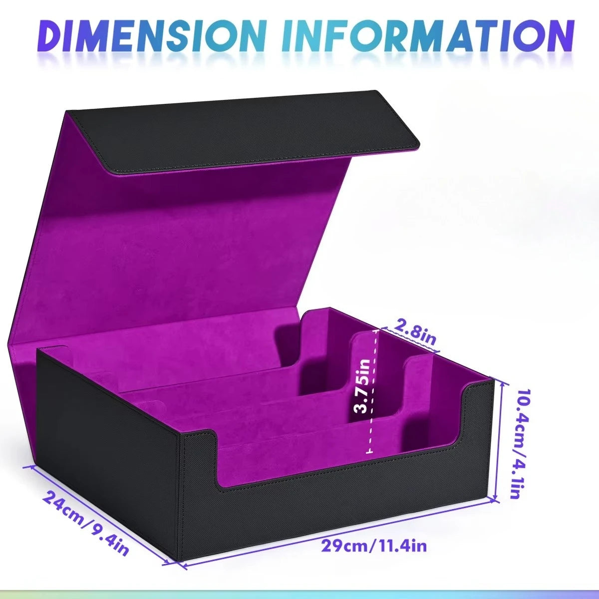 Kabinka Card Box Deck Box for MTG, Trading Card Storage Boxes for 1800+ Cards, Leather Deck Case, Deck Box for TCG Magic the Gathering Cards - Black