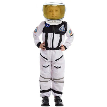 Astronaut Costume with Helmet Space Suit for Toddler, Kids Astronaut Halloween Costume for Cosplay
