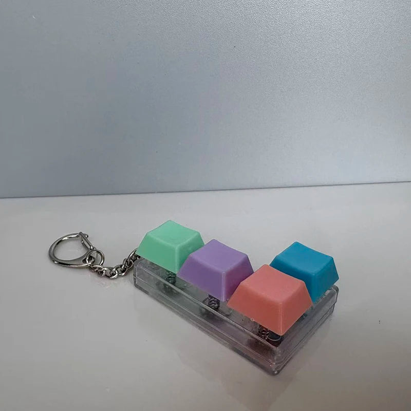 KeychainToy Press Stress Relief Fidget Button Key Caps Key Ring Keyboard Keychain Adult Stress Reduction Toys Finger Party Gift