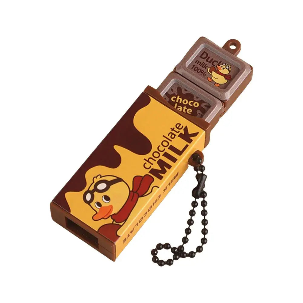 Mini Simulated Milk Chocolate Fidget Toy Bendable Snap Stress Relief Keychain Pendant Creative Gifts