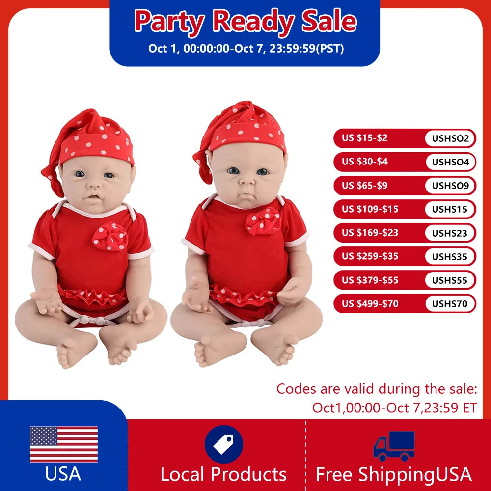 Authentic 100% Silicone Unpainted Reborn Baby Dolls Shipped from USA Warehouse Wholesale Realistic Baby Dolls for Kids Bebe Toys