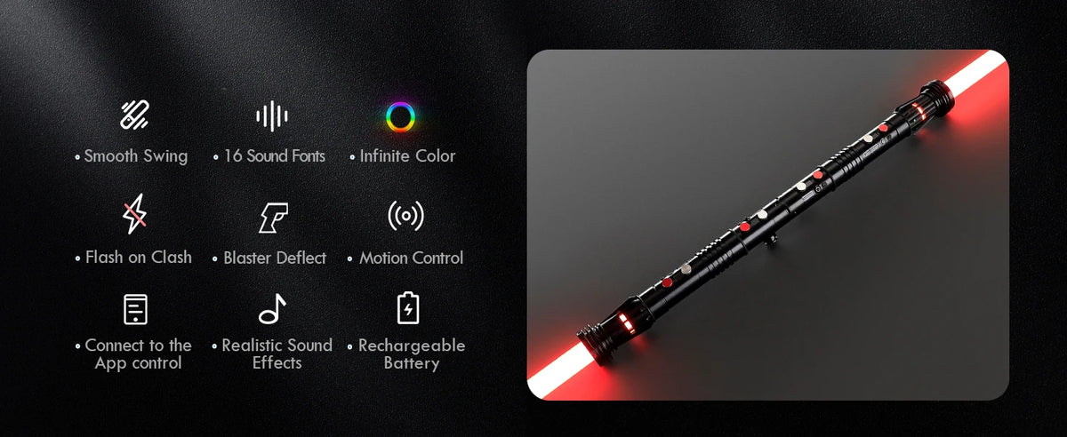 Maul Double Bladed Lightsaber Comes with 2 Handles and 2 Blades