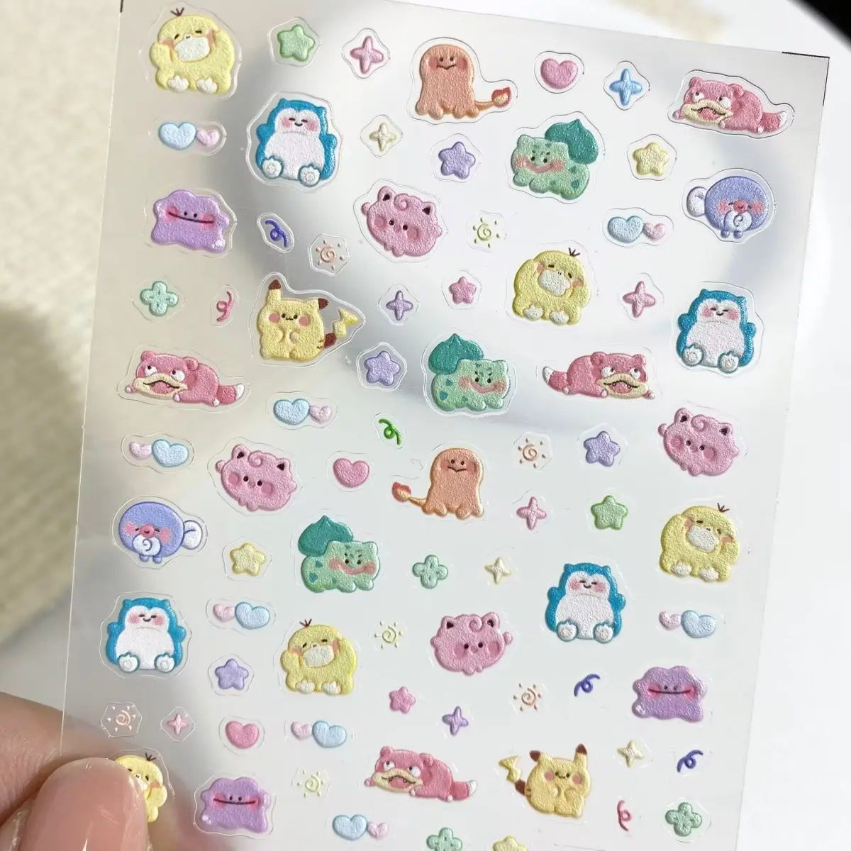 Pokemon Pikachu Nail Stickers 5D Embossed Nail Art Stickers Water Cup Phone Case DIY Deco Birthday kids Gift