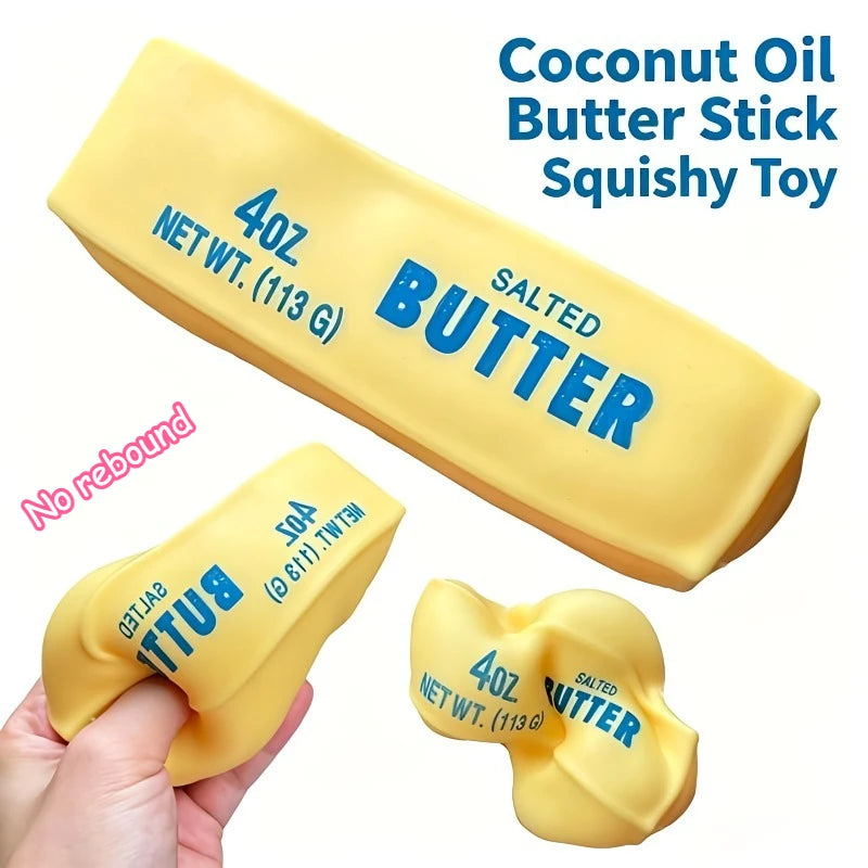 Squishy Coconut Oil Butter Cheese Stick Fidget Toy Soft Butter Bar Moldable Stress Ball Squeeze Toy Sensory Toy for Adults Gift