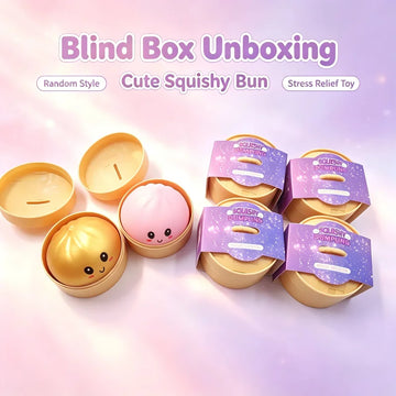Glitter Dumpling Squishy with Box Dumplings Sensory Steamer Soft TPR Dough Ball for Decompression Fidget Toy Stress Relief Gift