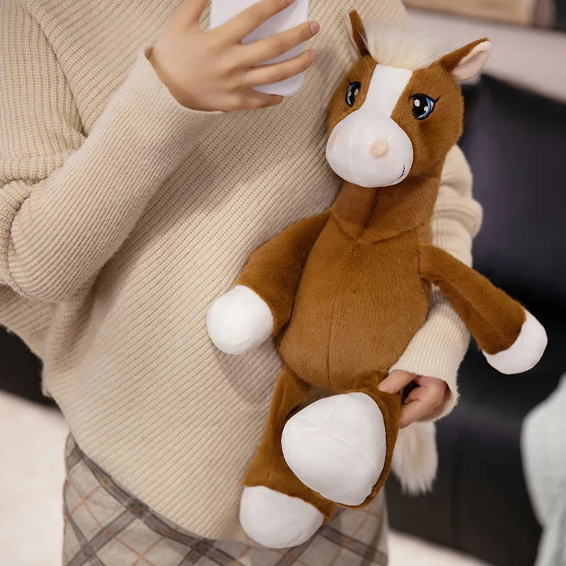 22cm Cute Big Eyes Horse Plush Dolls Soft Catton Stuffed Animal High Quality Plush Toys Classic Birthday Gift For Childrens