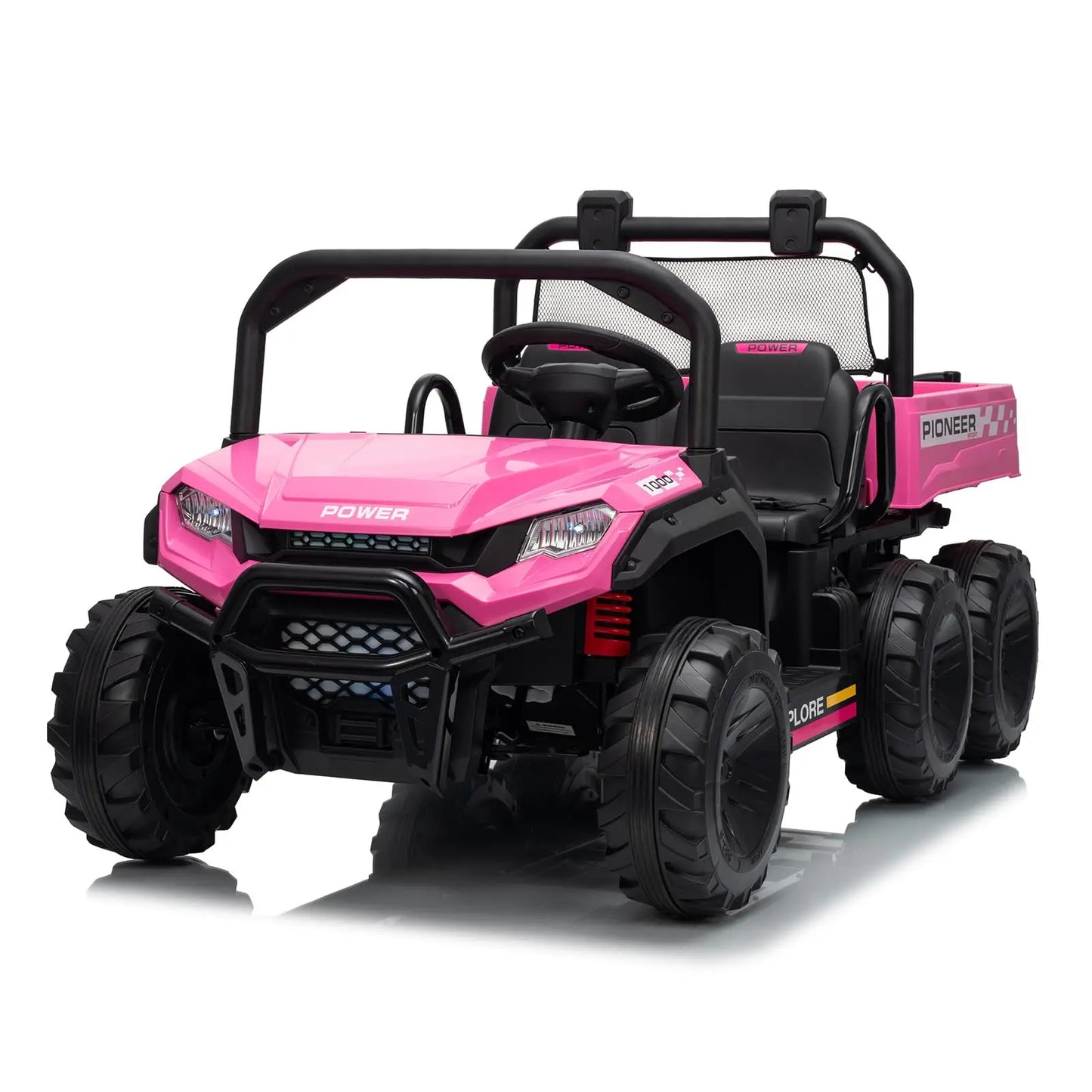 24V 4WD All-Terrain Kids Ride On Dump Truck Parental Remote Control 3 Speeds 2-Seater Off-Road Toy Car For Boys Girls