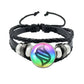 Mega Stone Key Chain Anime Peripheral Creativity Exquisite Fashion Black Leather Rope Buckle Key Chain Trend
