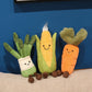 Stuffed Humanoid Vegetable Plush Pillow Smiling Corn Carrot Asparagus Doll with Legs Decor Prop Gift
