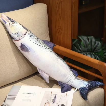3D Simulation Fish Plush Toys Stuffed Tuna Salmon Autumn Saury Grouper Plush Pillow Creative Sofa Pillow Cushion Gift Kids Toy
