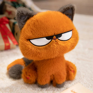 25CM Novelty Cute Orange Cat Plushie Soft Stuffed Doll Kawaii Creative Cartoon Stuffed Animals Toys Kid Birthday Halloween Gifts