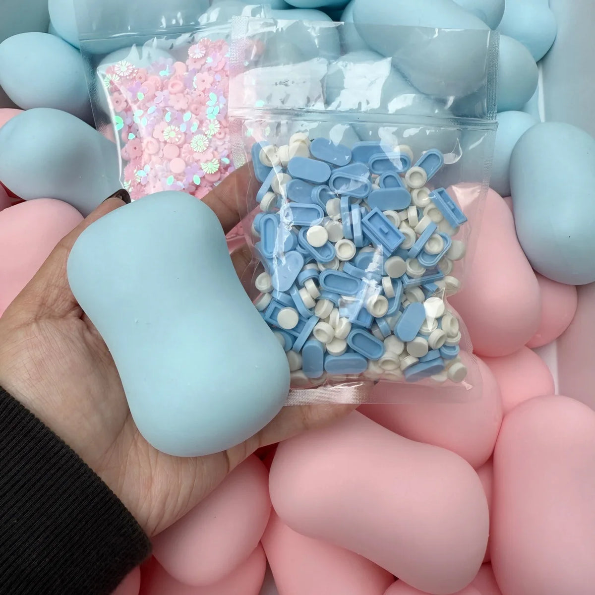 Handmade Simulated Soap Crispy Stress Ball - Fidget Squeeze Ball Round Block Filled ASMR Adult Anxiety Relief Toy