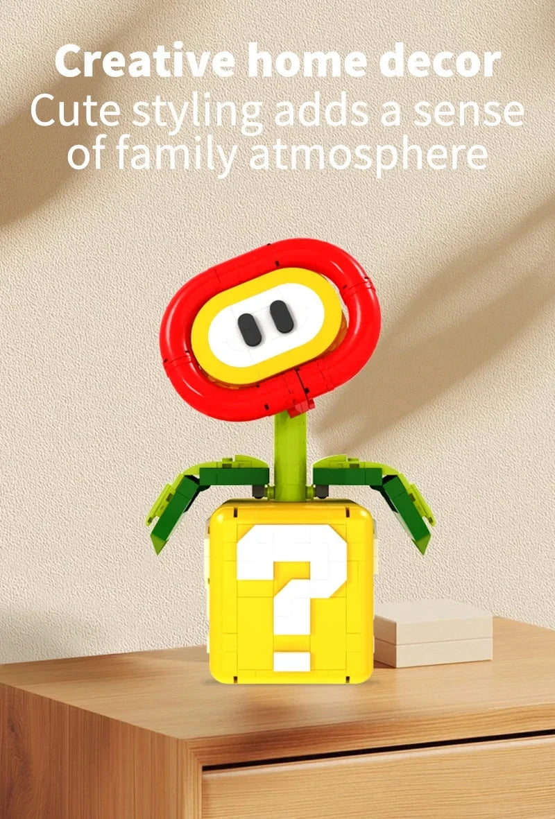 New Creative Flame Flower Building Blocks MOC DIY Potted Plant Model Desktop Decor Birthday Christmas Gifts Carnivorous Plant
