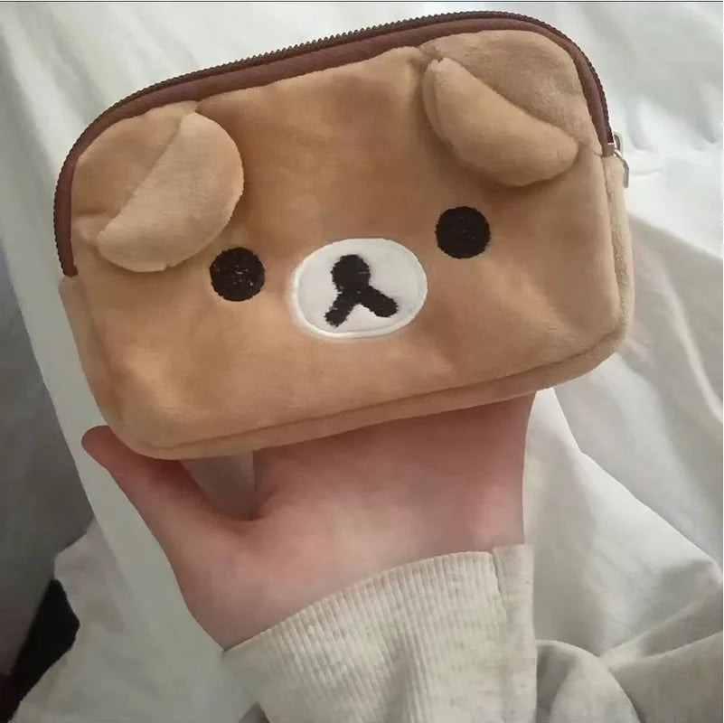 Cartoon Peripherals Rilakkuma Makeup Storage Bag Cute Anime Bear Kawaii Portable Storage Bag Wholesale Surprise Couple Gift