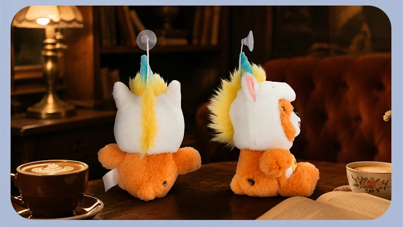 Care Bears 20cm Unicorn Hood Plush Suction Cup Ornament Wall Car Mirror Hanging Decor Cute Kawaii Stuffed Bear Toy Gift for Kids