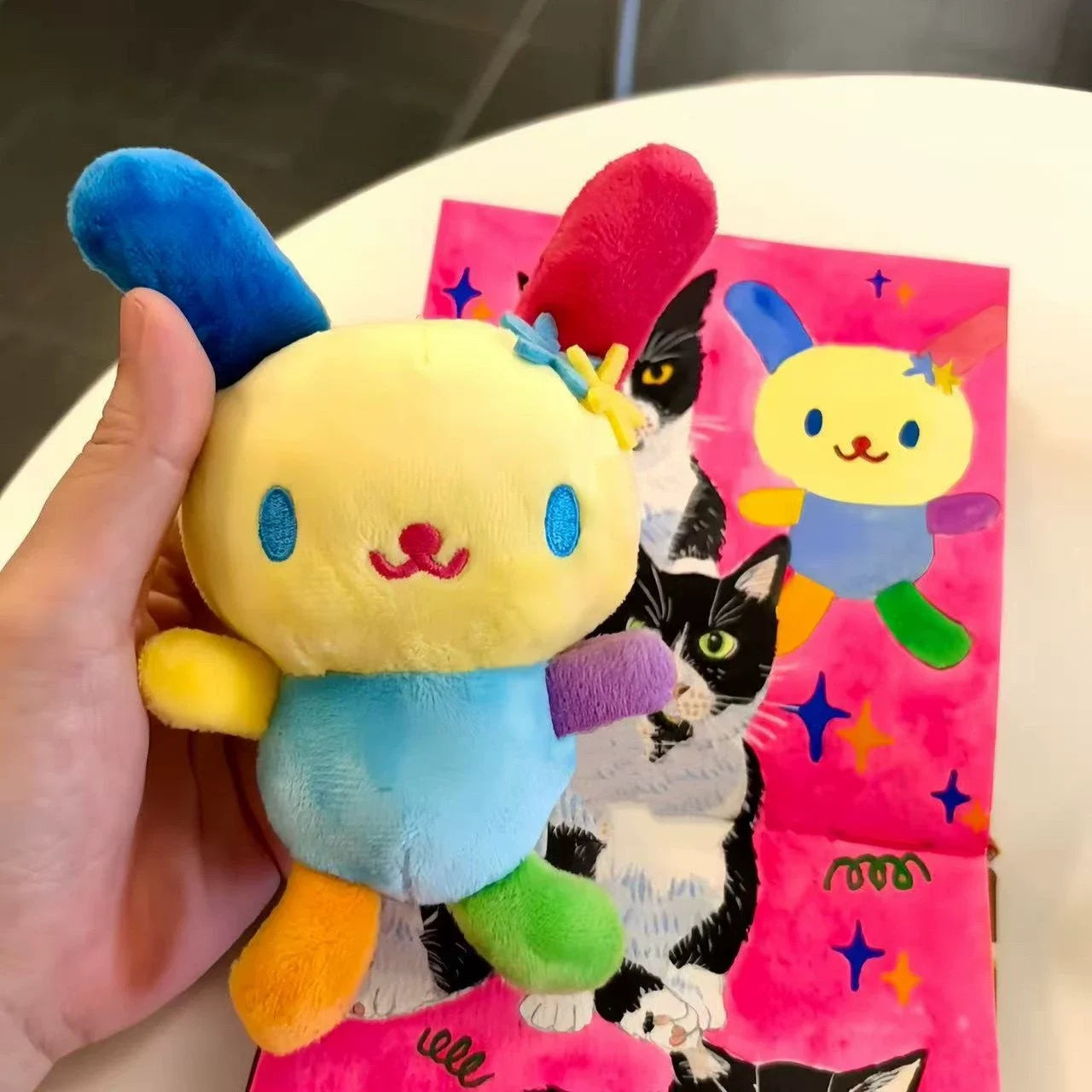 Japanese Cute Usahana 10cm Colorful Plush Toy Pendant Cartoon Doll Keychain Backpack Decoration Doll Toy Gift