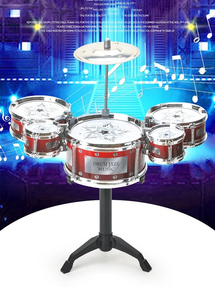 Drum Sets for Children Beginners Children's Toys Dynamic Jazz Drums for Western Percussion Instrument