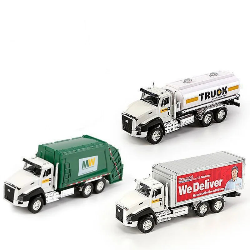 1:50 Alloy Truck Model Engineering Vehicle Excavator Bulldozer Head Dumper Truck Crane Tanker Toys For Children's Gifts