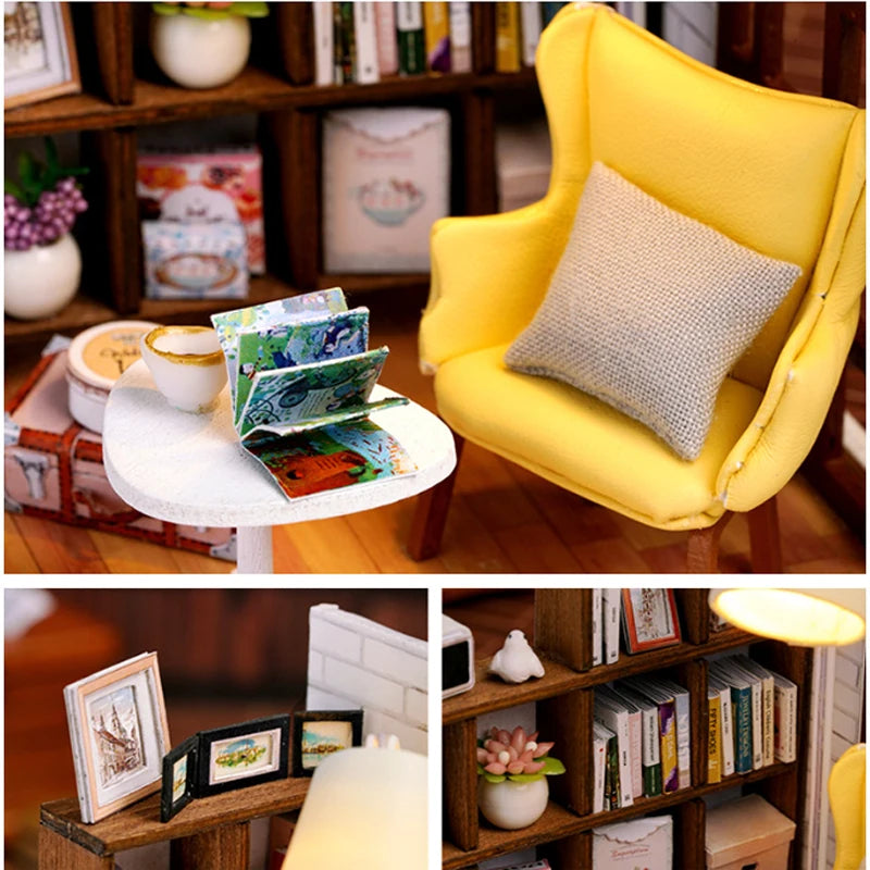 Mini Miniature Dollhouse DIY Small House Kit Making Room Toys Home Bedroom Decorations With Furniture Wooden Craft Doll Houses