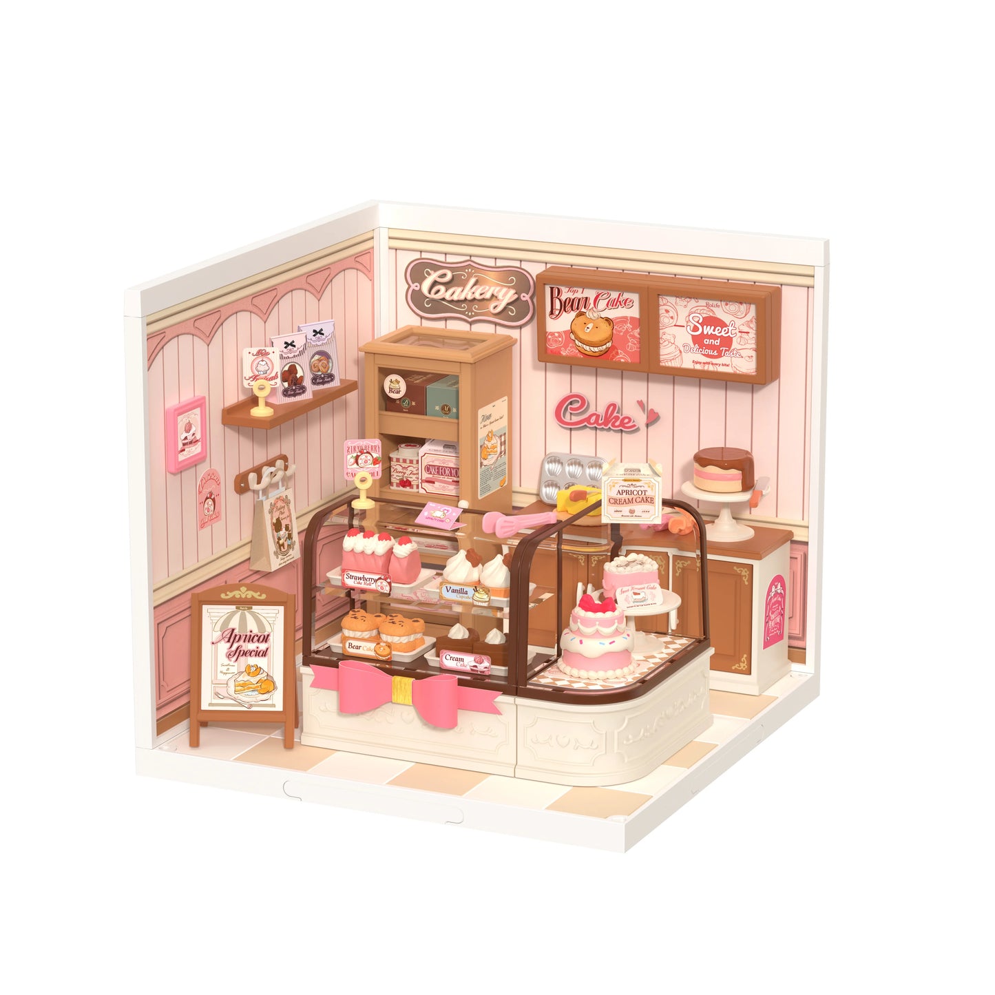 Robotime Rolife Super Creator Series Dollhouse Building Blocks Home Decor Creative Christmas Gift Tasty Cake Shop for Women