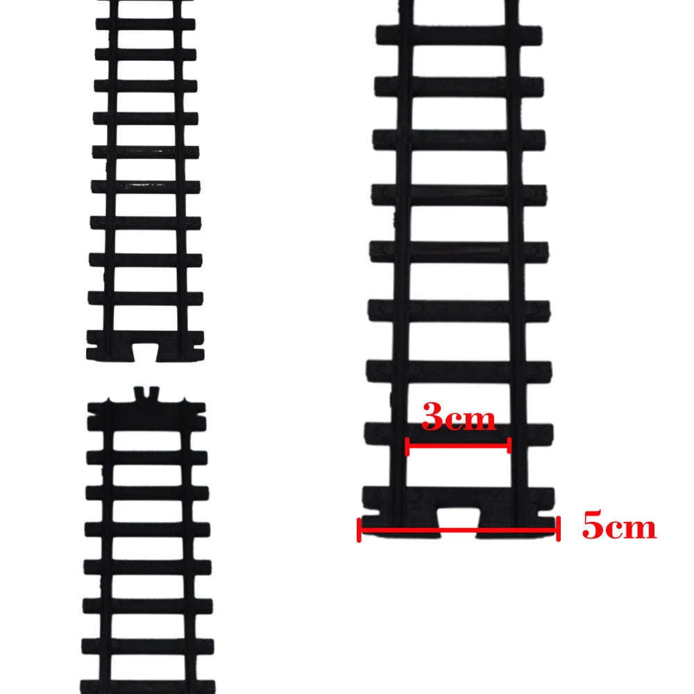 5cm Wide Rail Track Expansion Pack for Railway King Classical City Train Flexible Track Straight Curved Rails Building Block Toy