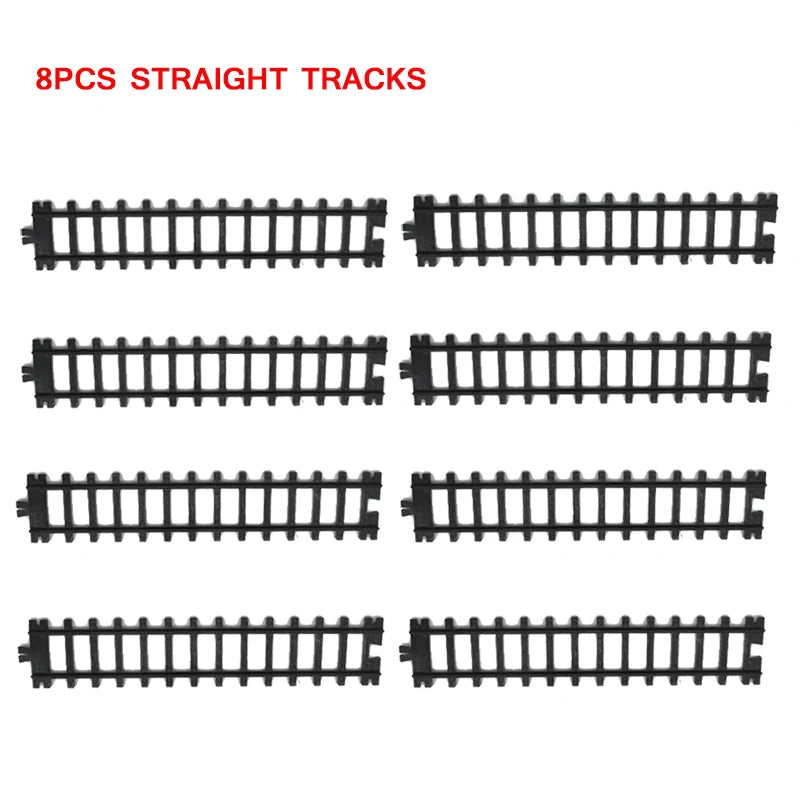 5cm Wide Rail Track Expansion Pack for Railway King Classical City Train Flexible Track Straight Curved Rails Building Block Toy