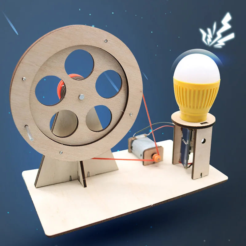 Funny DIY Mini Hand Crank Generator DIY Science Experiment Kit & Education Model Toy For Children Gift Toy Project