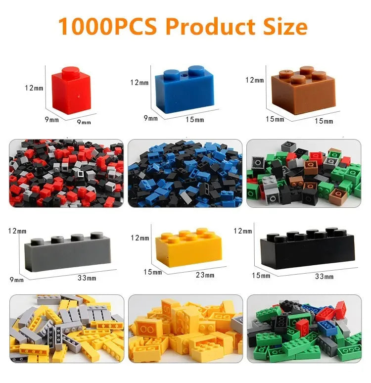 300/500/1000 DIY Creative Building Blocks Bulk Set Urban Classic Blocks Assembled Birthday Gift Children's Educational Toys