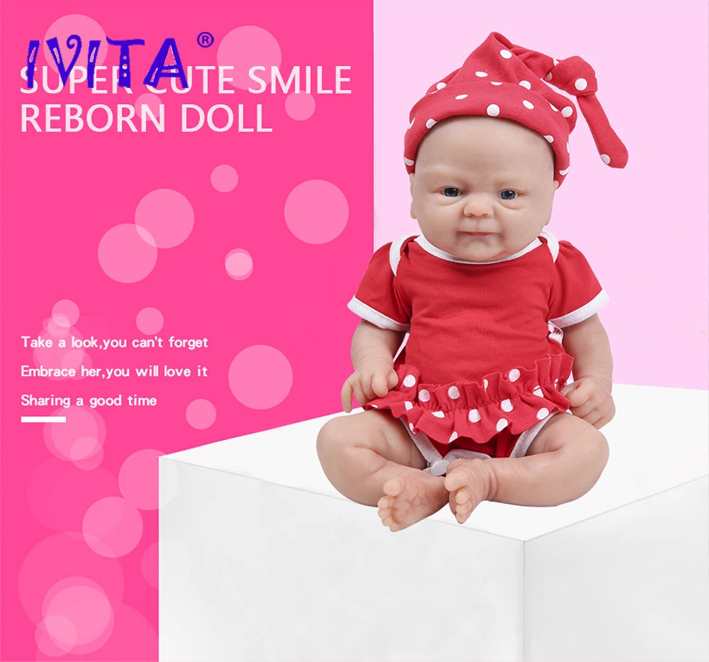 IVITA Authentic 100% Silicone Painted Reborn Baby Dolls Shipped from USA Warehouse Realistic Baby Dolls for Kids Christmas Toys