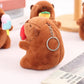 Cute 12cm Plush Capybara Keychain Snot Pulling Charm Cartoon Stuffed Animal School Bag Pendant Gift For Kids Adults