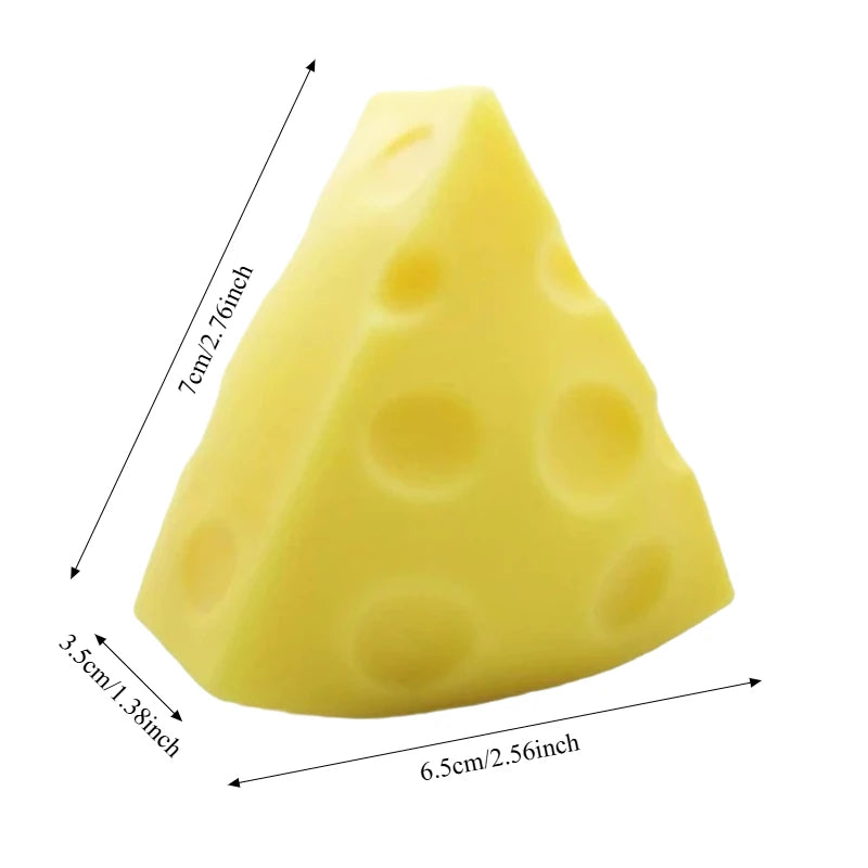 Jumbo Triangular Cheese Stress Ball Squishy Toy Stretchable Cheese Squeeze Ball Fidget Toy ASMR Sensory Anti-Stress X-mas Gift