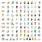 100/200pcs Kawaii Calico Critters Stickers Cute Laptop Scrapbook Graffiti Decals Skateboard Handheld  Aesthetic Sticker Toys