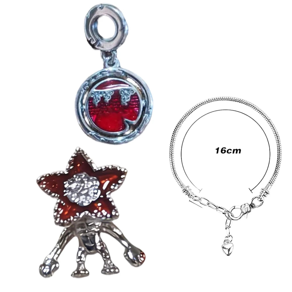 New Red Monster Flower Charm Bracelet 925 Sterling Silver Beaded DIY 2026 Trendy Fine Jewelry Adjustable Hypoallergenic